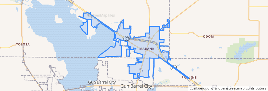 Mapa de ubicacion de Mabank.