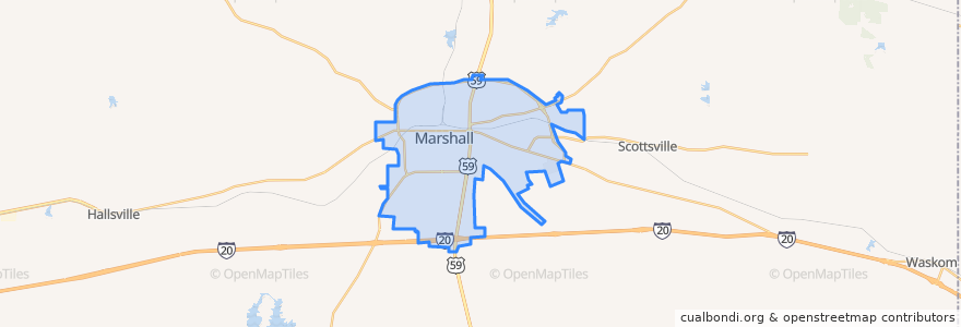 Mapa de ubicacion de Маршалл.