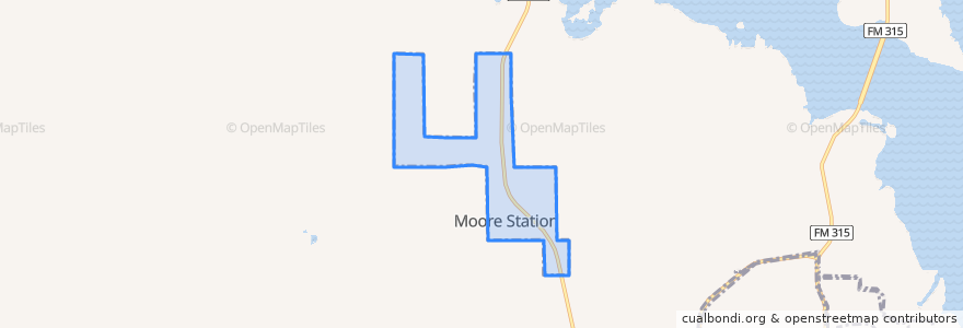 Mapa de ubicacion de Moore Station.