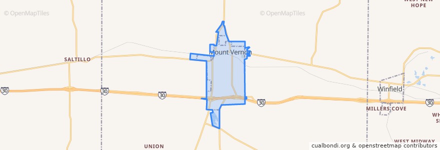 Mapa de ubicacion de Mount Vernon.