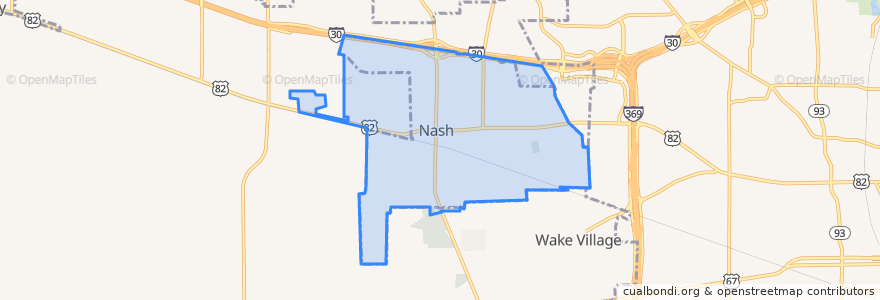 Mapa de ubicacion de Nash.