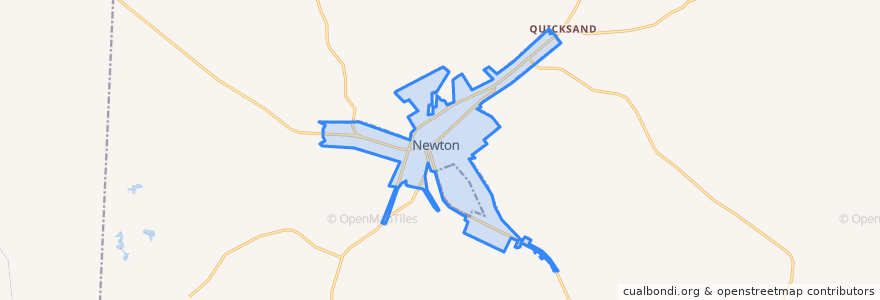 Mapa de ubicacion de Newton.