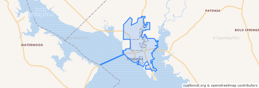 Mapa de ubicacion de Onalaska.