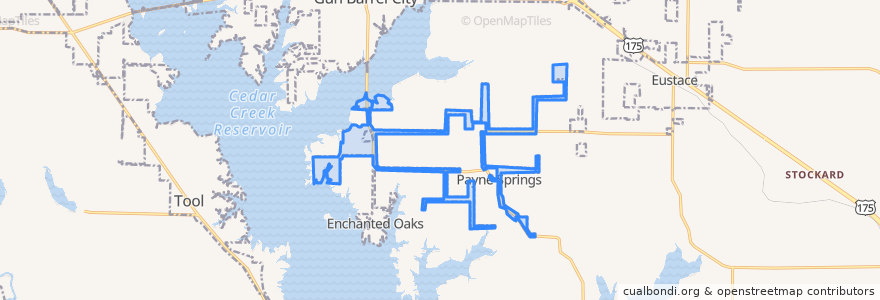 Mapa de ubicacion de Payne Springs.