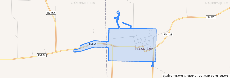 Mapa de ubicacion de Pecan Gap.