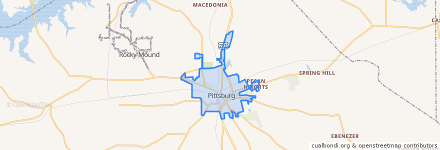 Mapa de ubicacion de Pittsburg.