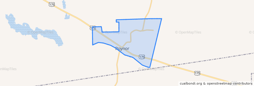 Mapa de ubicacion de Poynor.