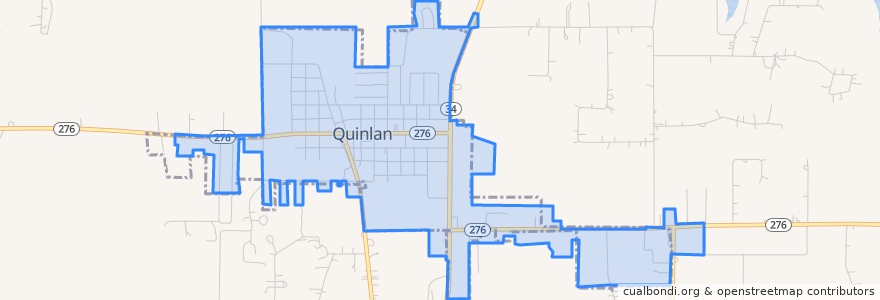 Mapa de ubicacion de Quinlan.