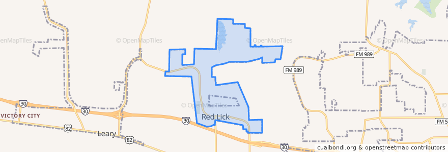 Mapa de ubicacion de Red Lick.