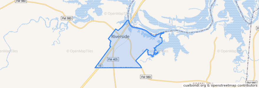 Mapa de ubicacion de Riverside.