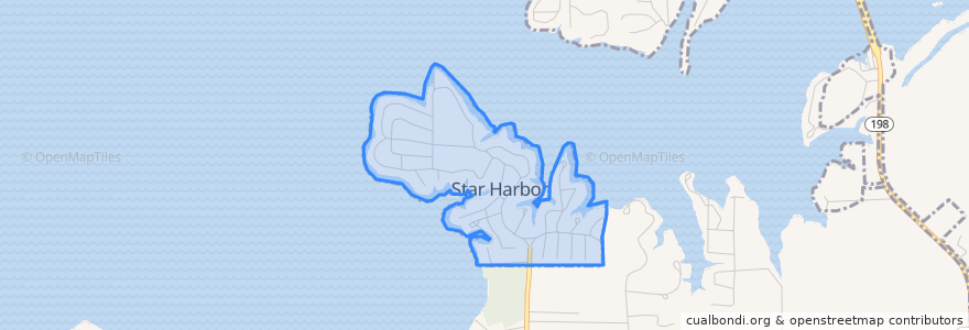 Mapa de ubicacion de Star Harbor.