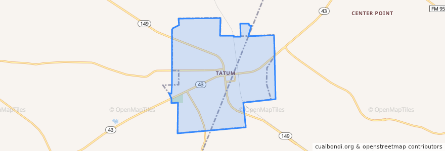 Mapa de ubicacion de Tatum.