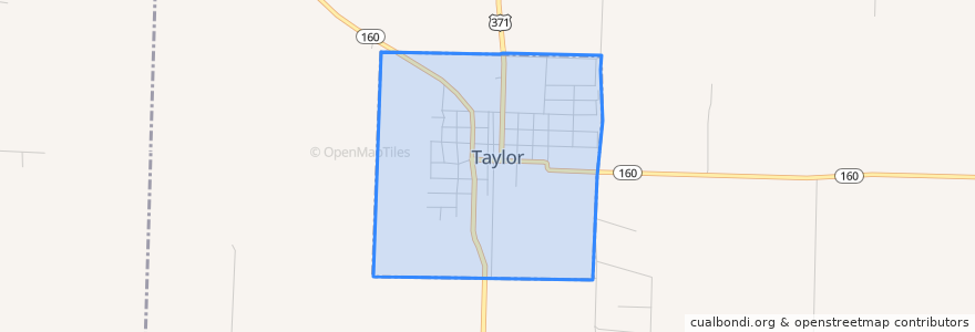 Mapa de ubicacion de Taylor.