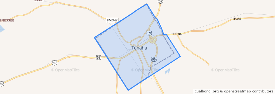 Mapa de ubicacion de Tenaha.