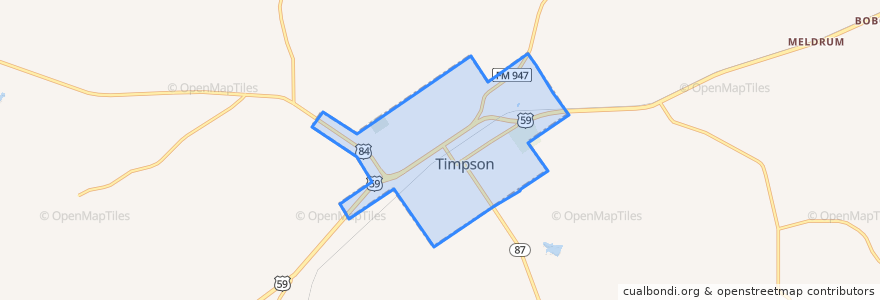 Mapa de ubicacion de Timpson.