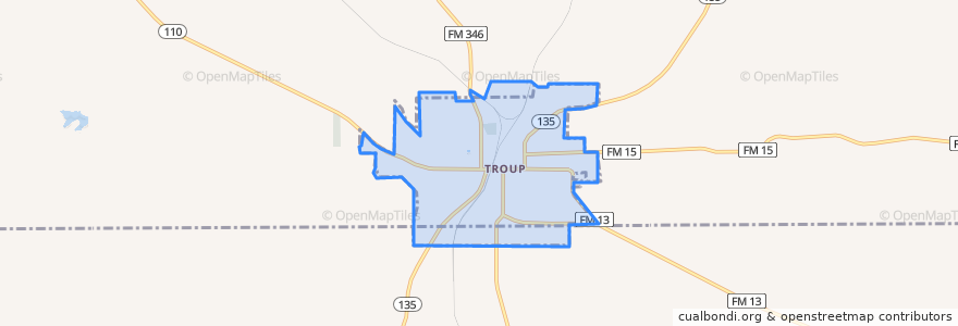 Mapa de ubicacion de Troup.