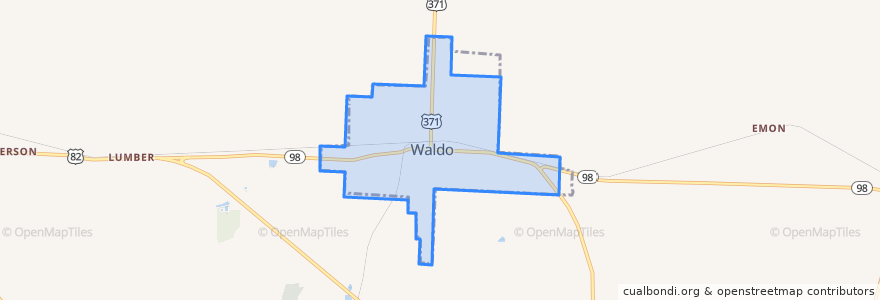 Mapa de ubicacion de Waldo.