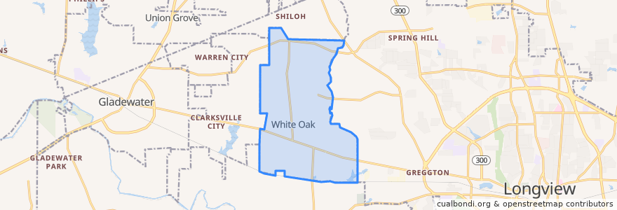 Mapa de ubicacion de White Oak.