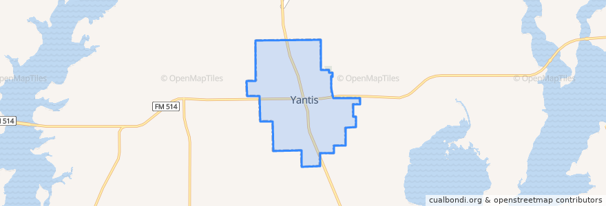 Mapa de ubicacion de Yantis.