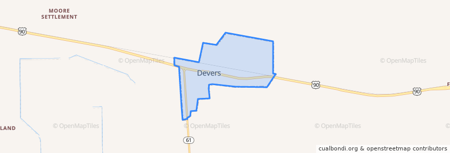 Mapa de ubicacion de Devers.
