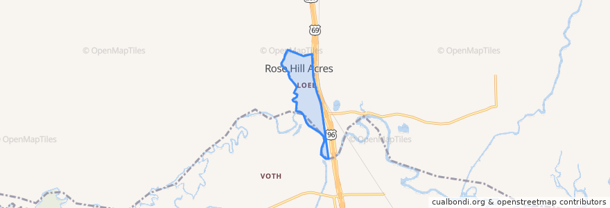 Mapa de ubicacion de Rose Hill Acres.