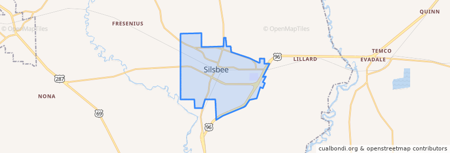 Mapa de ubicacion de Silsbee.