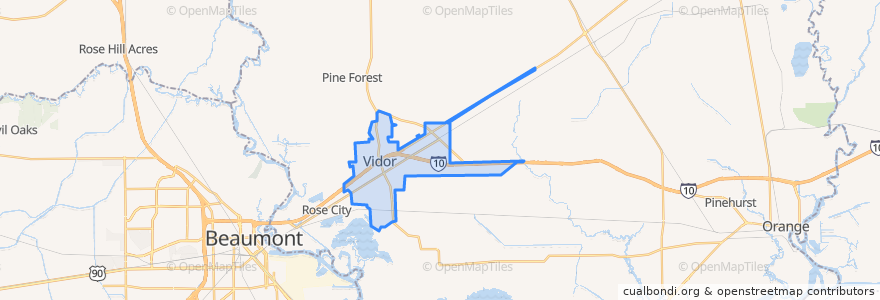 Mapa de ubicacion de Vidor.
