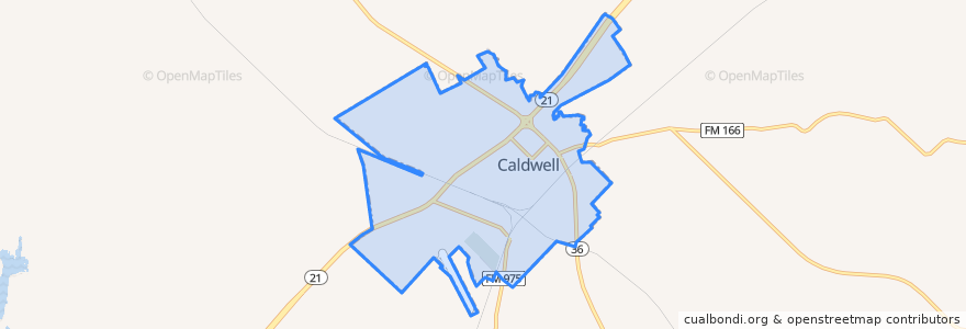 Mapa de ubicacion de Caldwell.