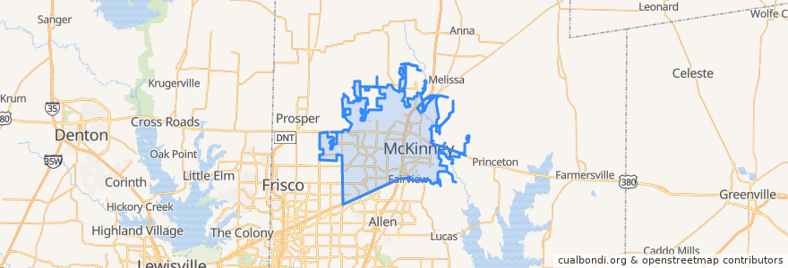 Mapa de ubicacion de McKinney.