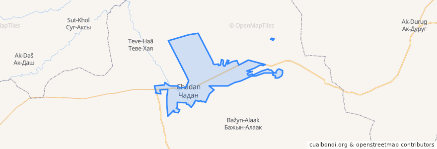 Mapa de ubicacion de городское поселение Чадан.