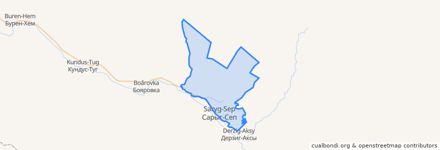 Mapa de ubicacion de сумон Сарыг-Сеп.