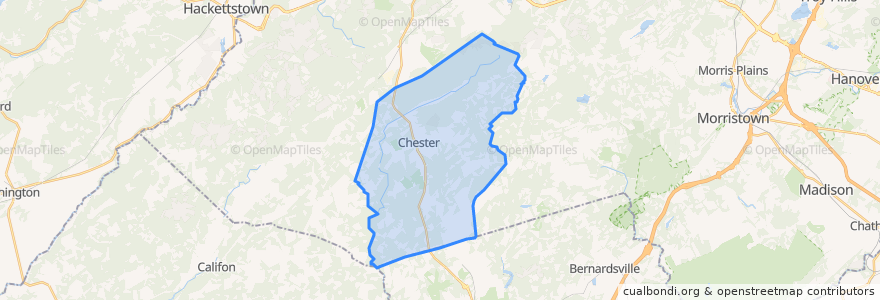 Mapa de ubicacion de Chester Township.