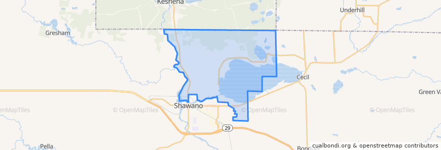 Mapa de ubicacion de Town of Wescott.