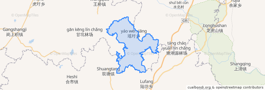 Mapa de ubicacion de 瑶圩乡.