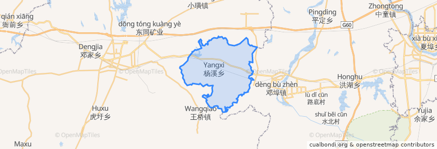 Mapa de ubicacion de 杨溪乡.