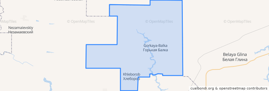 Mapa de ubicacion de Горькобалковское сельское поселение.