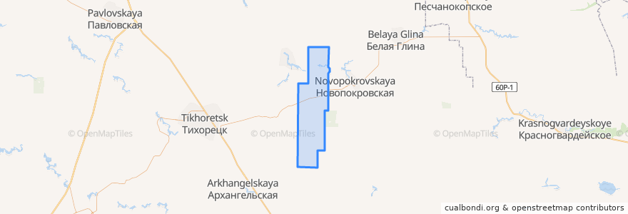 Mapa de ubicacion de Кубанское сельское поселение.