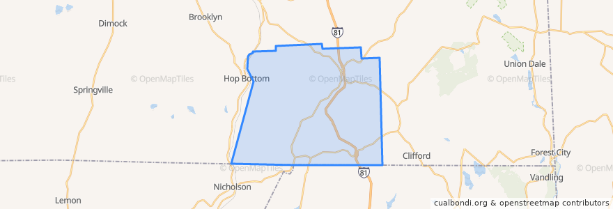 Mapa de ubicacion de Lenox Township.