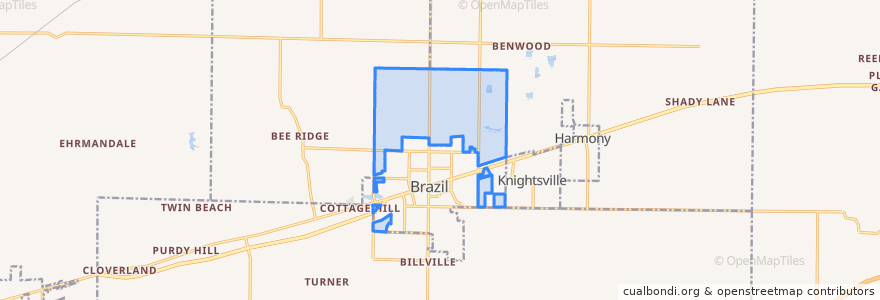 Mapa de ubicacion de Brazil Township.