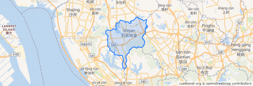 Mapa de ubicacion de Shiyan Sub-district.