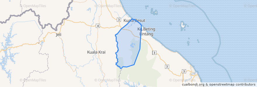 Mapa de ubicacion de Besut.