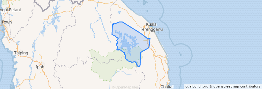 Mapa de ubicacion de Hulu Terengganu.