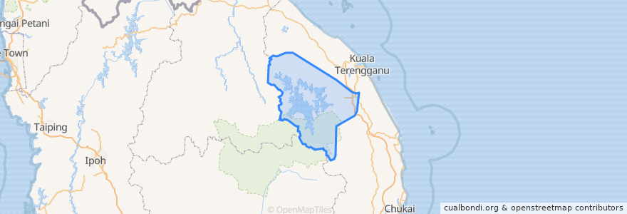 Mapa de ubicacion de Hulu Terennganu.