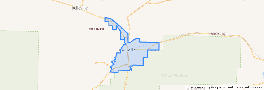 Mapa de ubicacion de Danville.