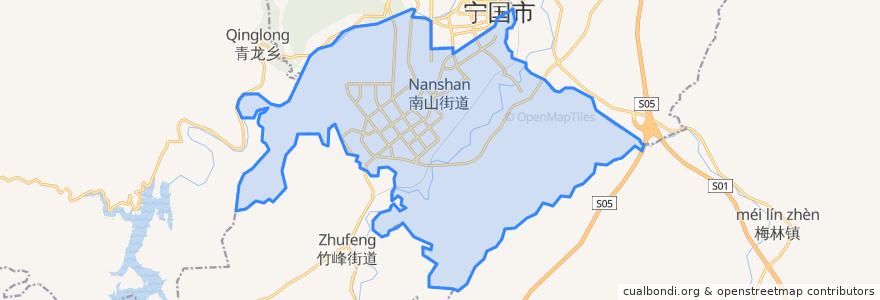 Mapa de ubicacion de 南山街道.