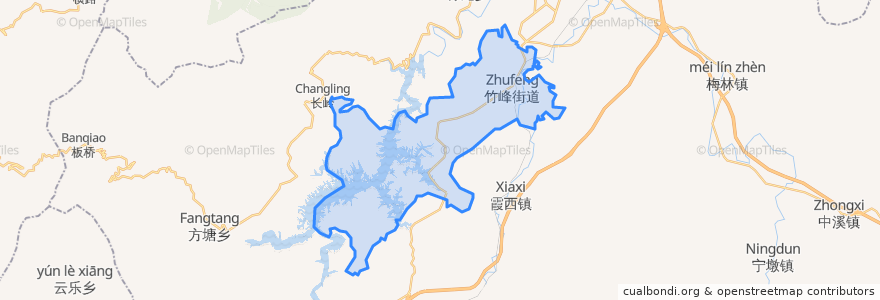 Mapa de ubicacion de Zhufeng Subdistrict.