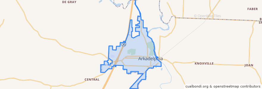 Mapa de ubicacion de Arkadelphia.