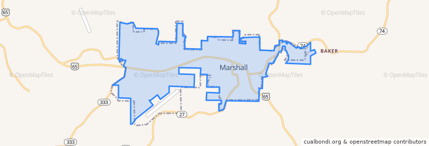 Mapa de ubicacion de Marshall.