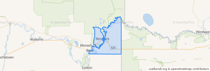 Mapa de ubicacion de Renmark Paringa Council.