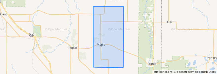 Mapa de ubicacion de Town of Maple.